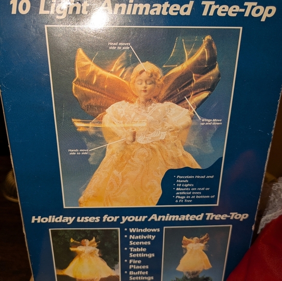 Elegant Red Angel Tree Topper 10 Inch Pre-owned - Picture 7 of 11